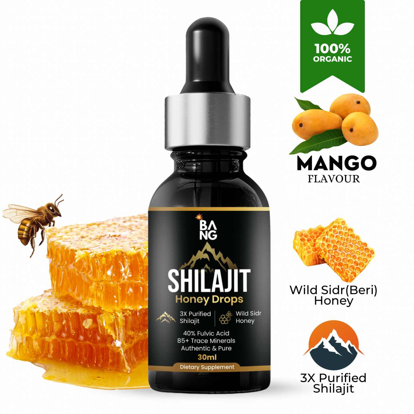 BANG® Shilajit Drops Mango Flavour 30ml